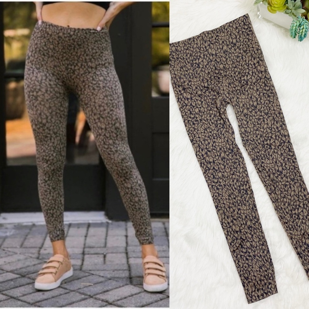 Spanx look at me now seamless mini leopard animal print leggings small